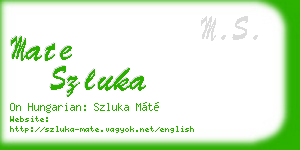 mate szluka business card