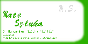 mate szluka business card